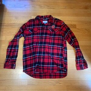 Columbia Sportswear Wisconsin University Buffalo Red Flannel Shirt Men’s Lagre
